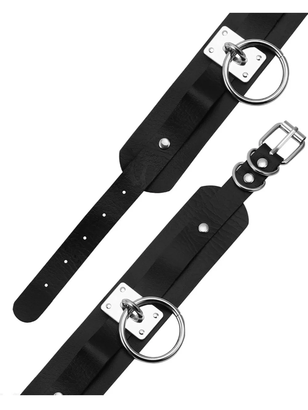 Black Faux Leather O-Ring Choker Necklace